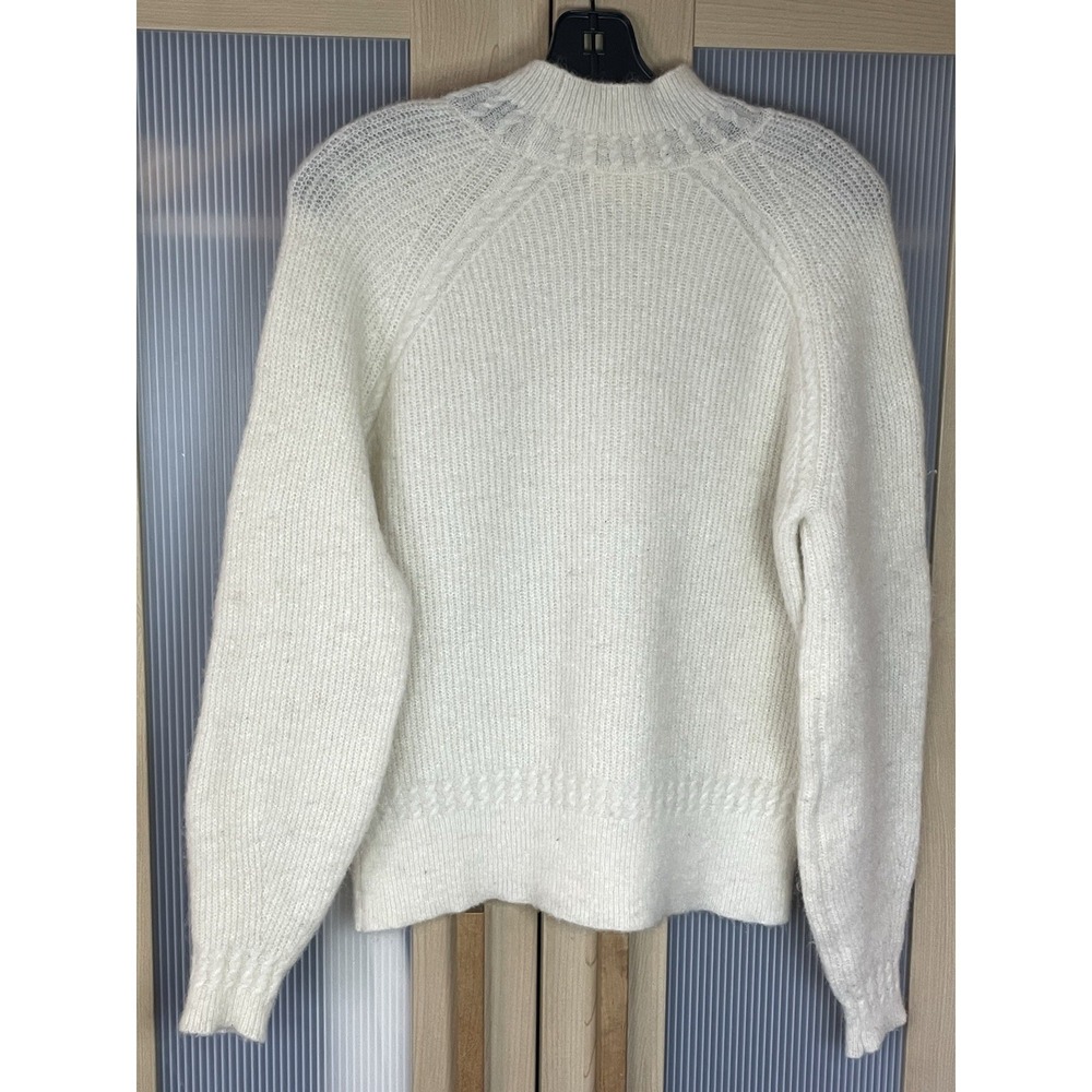 Sézane Otis Jumper Sweater Women's XS Baby Alpaca Preppy Top Designer White - Picture 8 of 9